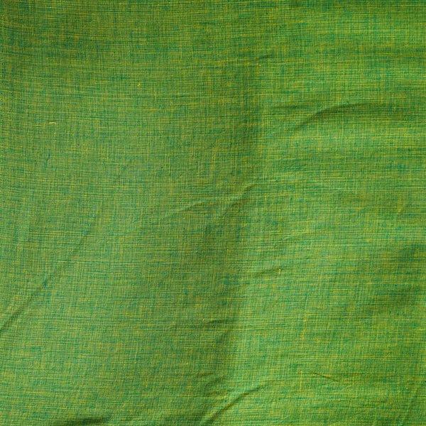 Pure Handloom Cotton Textured Green Fabric