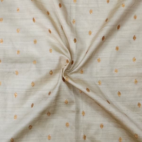 Brocade Cream With golden spots Hand Woven fabric