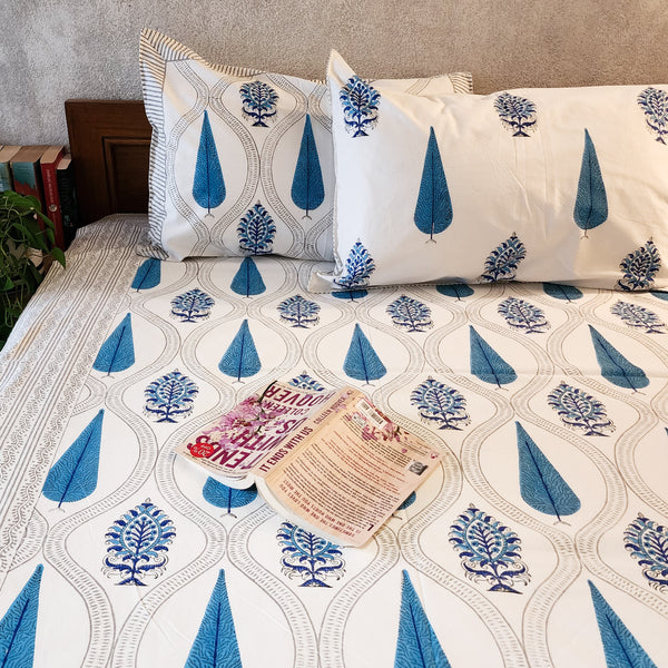 KHWAB - Pure Cotton Hand Block Printed Double Bedsheet