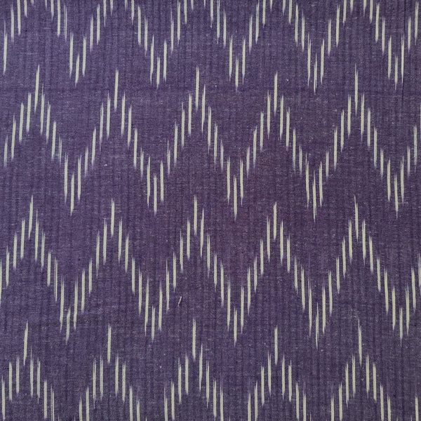 Pure Cotton Ikkat Light Purple With White Lines W Weaves Woven Fabric