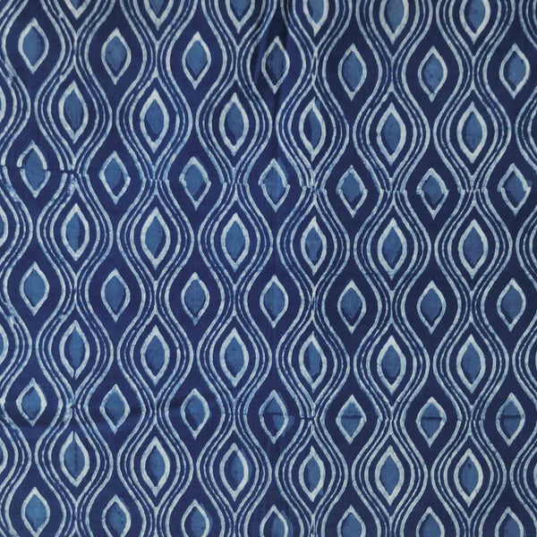 Pure Cotton Indigo Intricate Design Hand Block Print Fabric