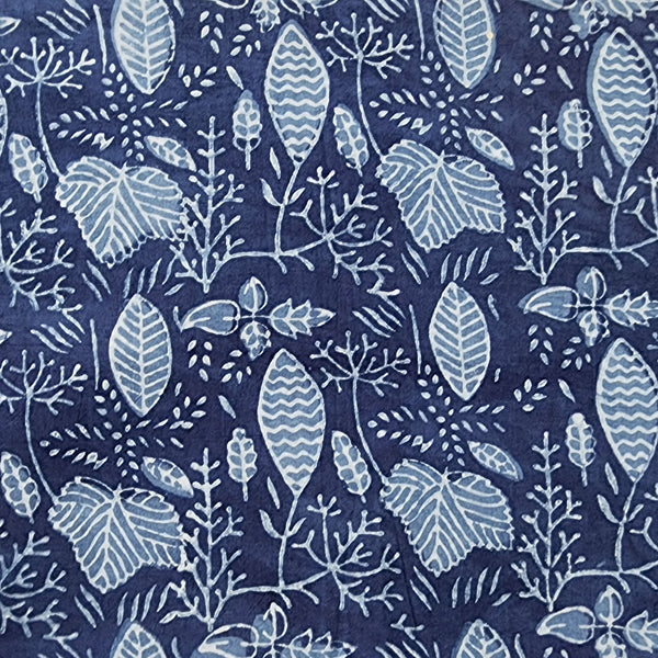 Pure Cotton Special Ankola Indigo With Jaal Hand Block Print Fabric