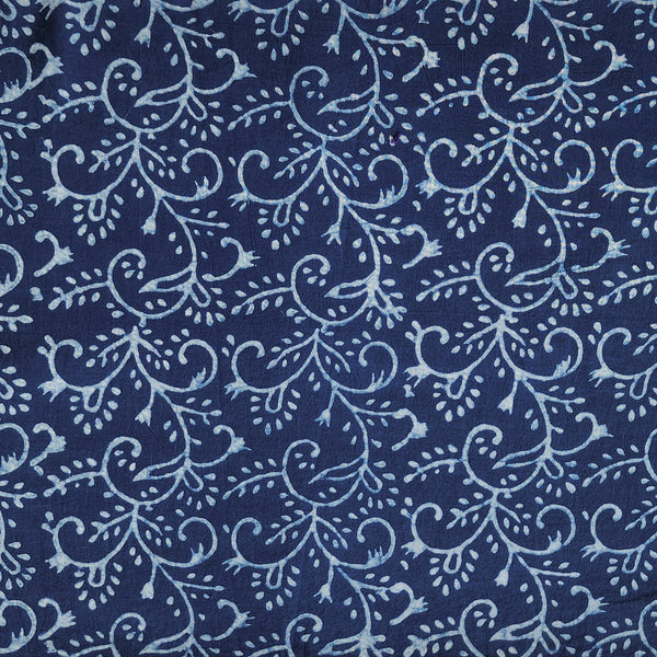 Pure Cotton Special Ankola Indigo With Jaal Hand Block Print Fabric