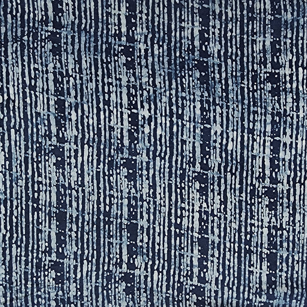 Pure Cotton Indigo Rust Strips Design Hand Block Print Fabric