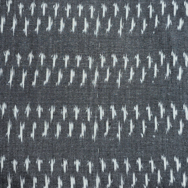 Pure Cotton Ikkat Grey With White  Fine Weaves Woven Fabric