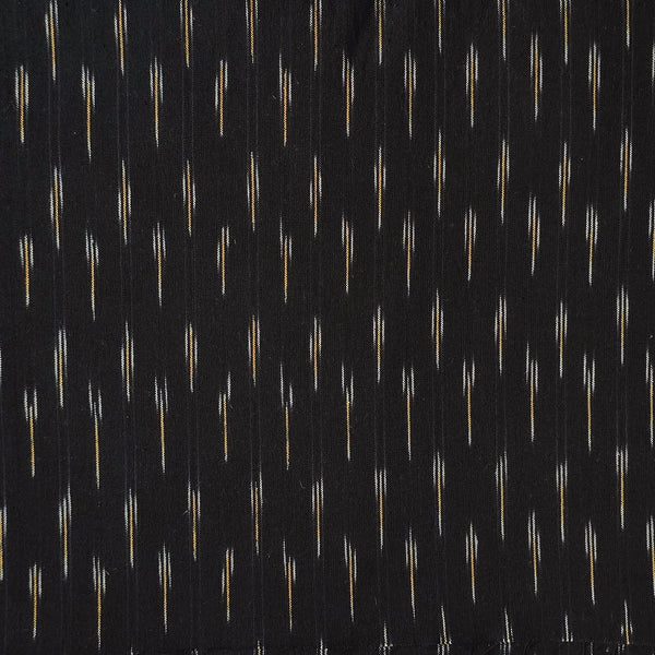 Pure Cotton Ikkat Black With Weaves Woven Fabric