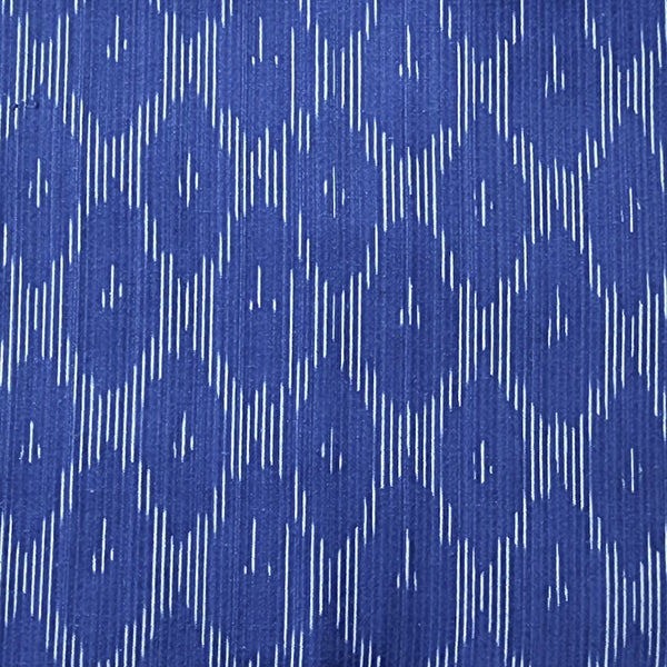 Pure Cotton Ikkat Blue With White Honey Comb Weave Woven Fabric