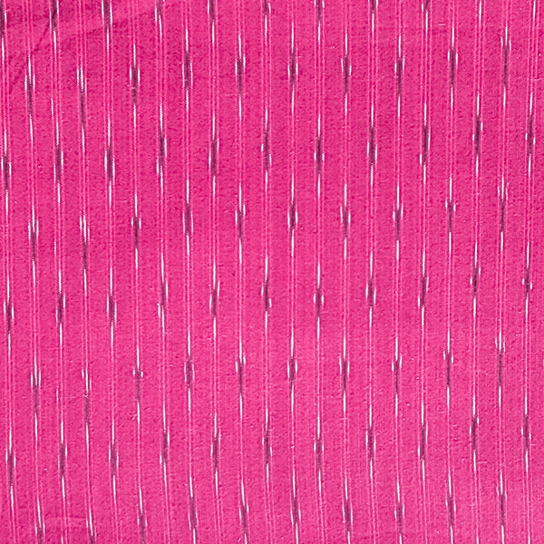 Pure Cotton Ikkat Pink With Blue And White Fines Weaves Woven Fabric