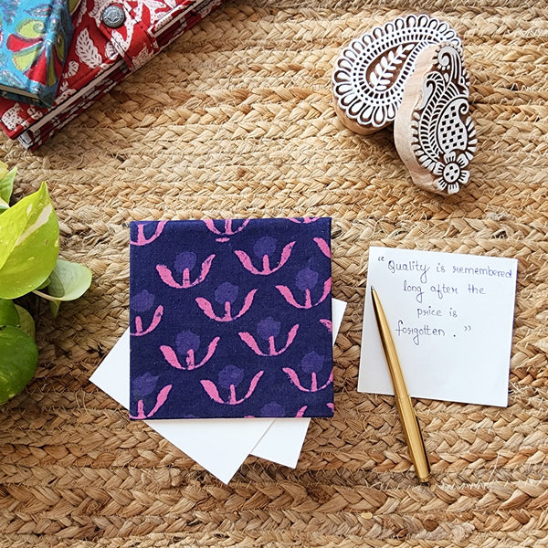 Handmade Upcycled Purple With Pink Dabu Slip Box