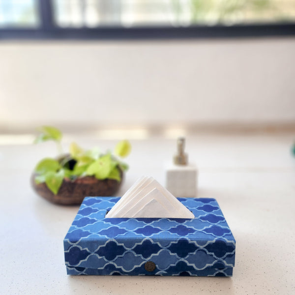 Handmade Indigo Lamp Jaipuri Tissue Box