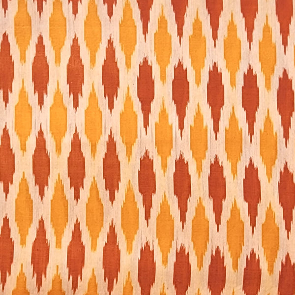 Pure Cotton Mercerised Mustard With Orange Weaves Woven Fabric