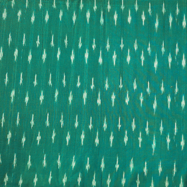 Pure Cotton Mercerised Teal Green With Off White  Weaves Woven Fabric