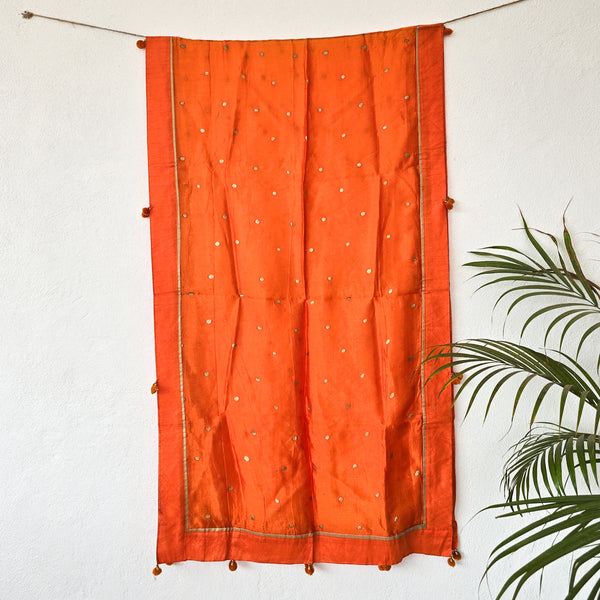 Anvi - Katan Orange With Polka Dots Dupatta