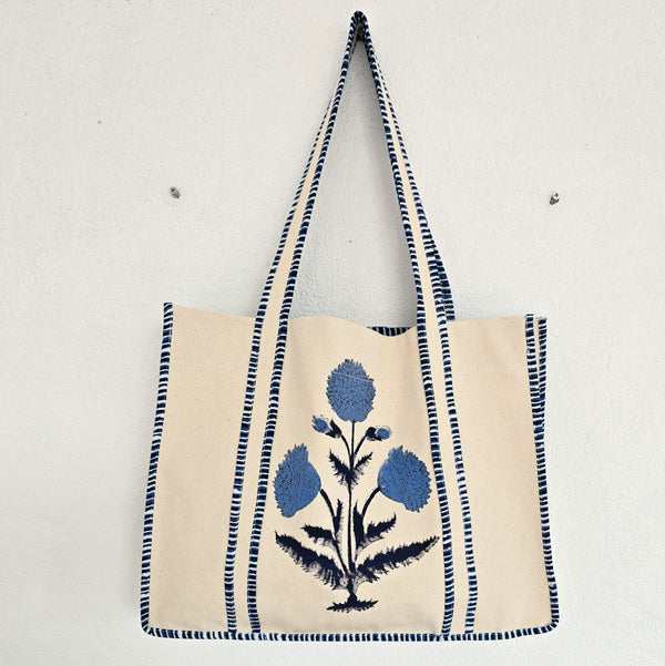 Canvas Tote Bag – Blue Floral