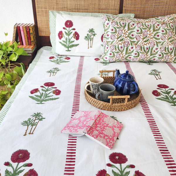 AARA -Cotton Hand Block Printed Jaipuri Bedsheet