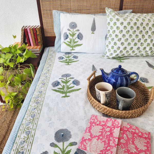 AASAWARI -Cotton Hand Block Printed Jaipuri Bedsheet