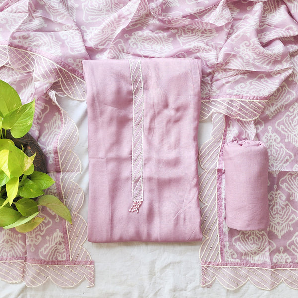 ANAMIVA - Lavender Soft Muslin Suit Set Fabric