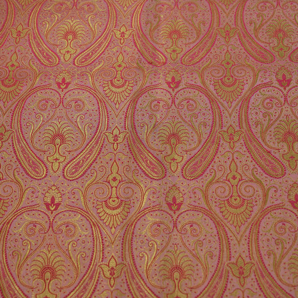 Banarasi Brocade Baby Pink With All Over Zari Pattern Woven Fabric