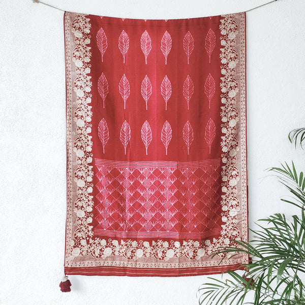 Banarasi Brocade Red Pin Shibori Dupatta