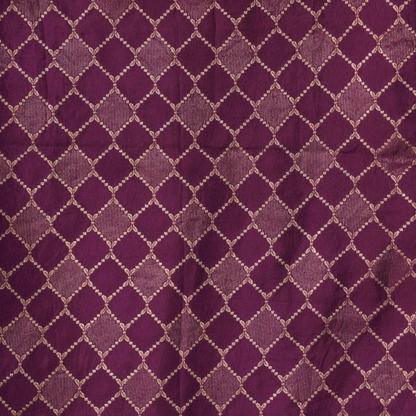 Brocade Shades Of Purple Jaal Hand Woven Fabric