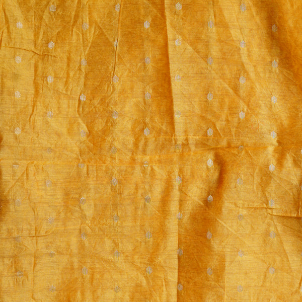 Chanderi Yellow With Golden Butti Fabric