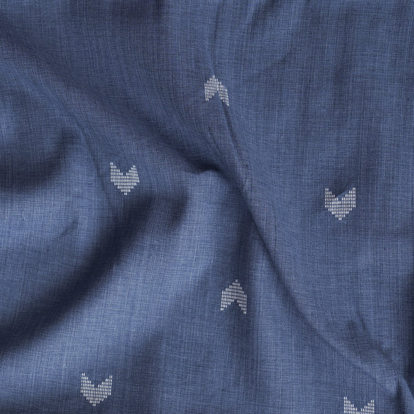 Pure Cotton Handloom Blue With White Arrow Woven Fabric