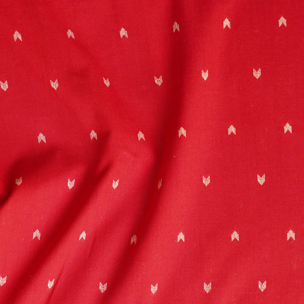 Pure Cotton Handloom Red With Cream Arrow Woven Fabric