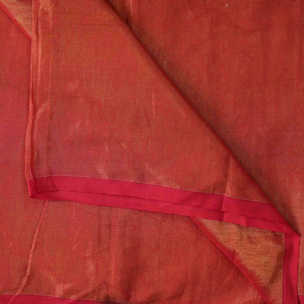 ( Pre-Cut 2 Meter ) Tissue Plain Red Hand Woven Fabric