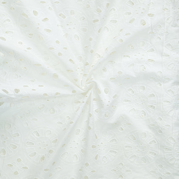 ( Width 53 Inches ) Pure Cotton Hakoba Light Cream Flower Design Fabric