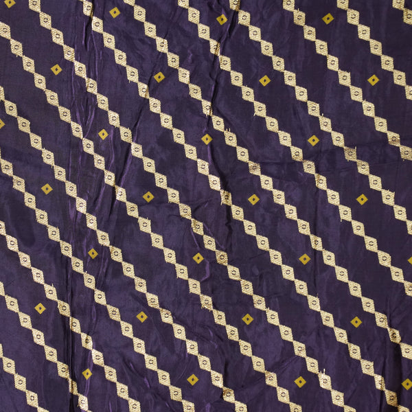 Gaji Silk Lehariya Jaquard Purple Fabric