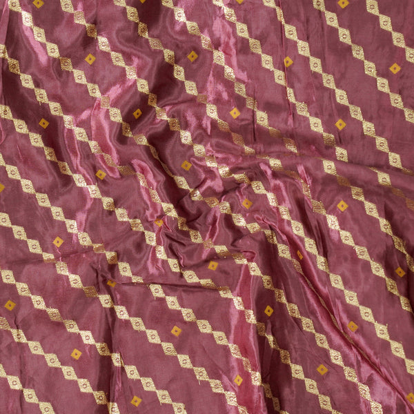 Gajisilk Lehariya Jaquard Dusty Mauve Fabric