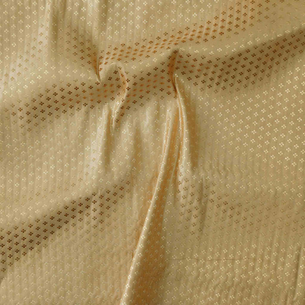 Golden With Golden Zari Tiny Plus Brocade Woven Fabric