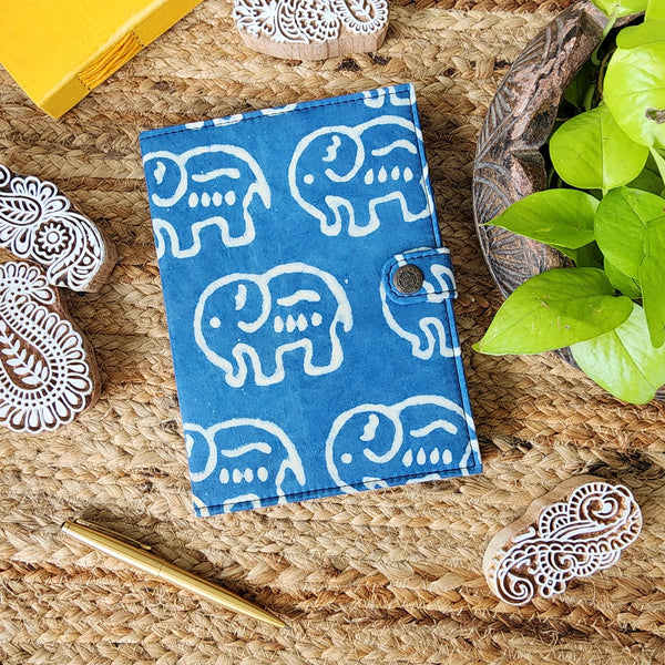 Handmade Upcycled Dabu With White Elephant Notepad Planner