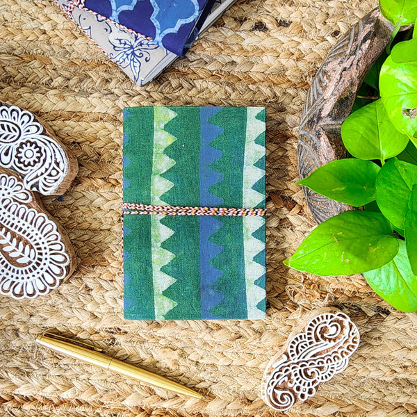 Handmade Upcycled Vanaspati Green Bahi Diary A6