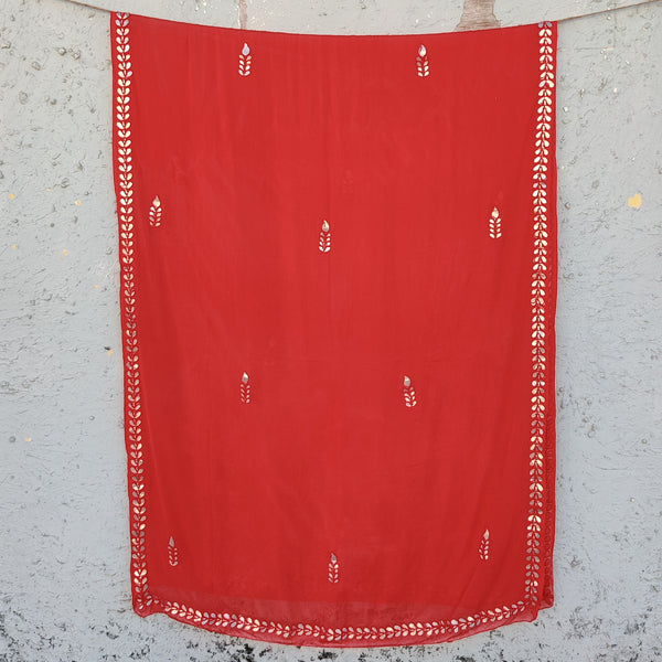 Chiffon Gota Work Dupatta Red