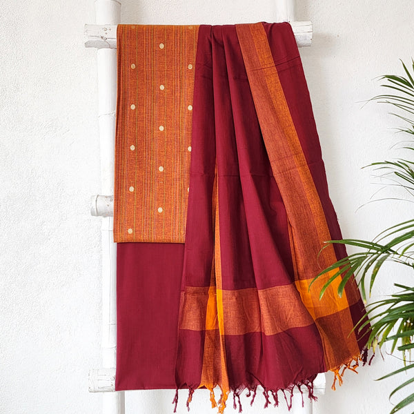 NAYANTARA - Pure South Cotton Handloom Sets Brown Maroon