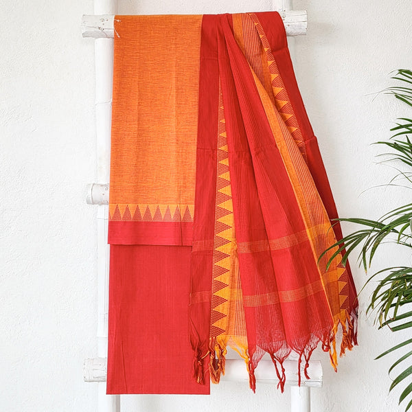 NAYANTARA - Pure South Cotton Handloom Sets Red Orange