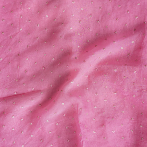 Organza Pink Butti Work Fabric