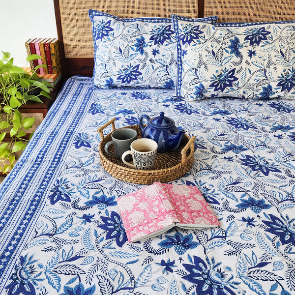 PHOOL - Pure Cotton Hand Block Printed Jaipuri Bedsheet