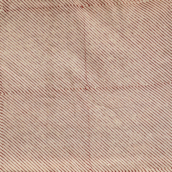 Pure Cotton Bagru Rust Red With Cream Thin Stripes Hand Block Print Fabric