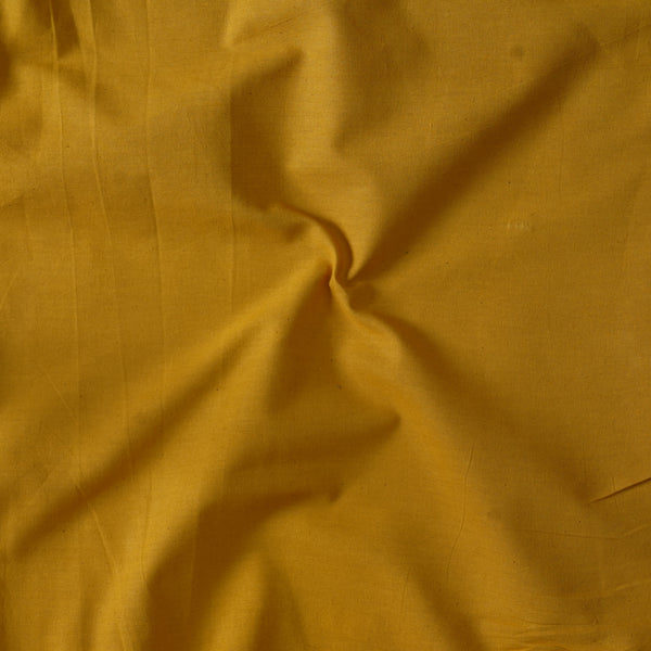 Pure Cotton Gamthi Plain Mustard Fabric