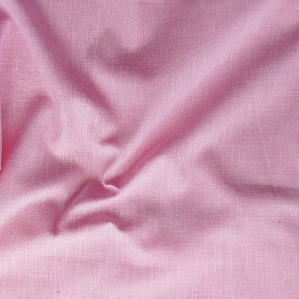 Pure Handloom Cotton Texture Baby Pink  Fabric