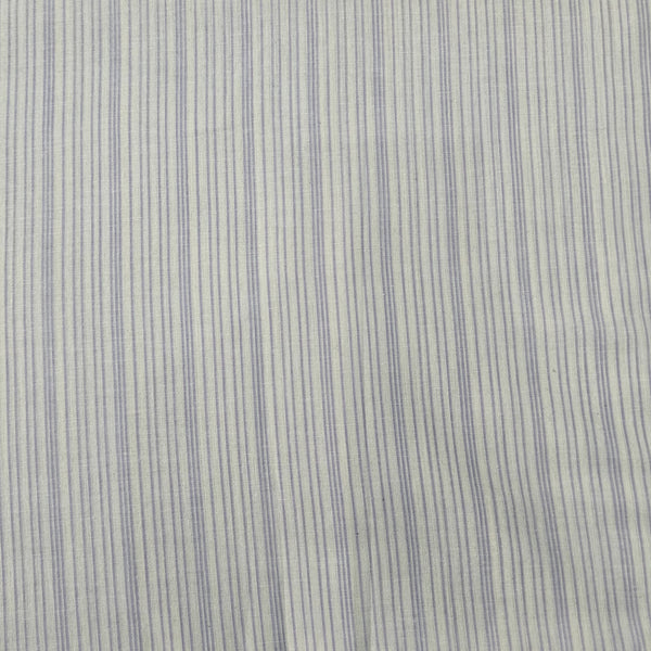 Pre Cut (1.40 Meter) Pure Cotton Handloom White With Purple Stripes Hand Woven  Fabric