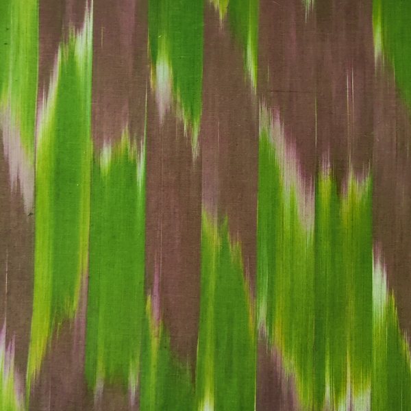 (PRE CUT 1.93 METER )Pure Cotton Handloom With Green And Purplish Grey Merged Shaded Woven Fabric