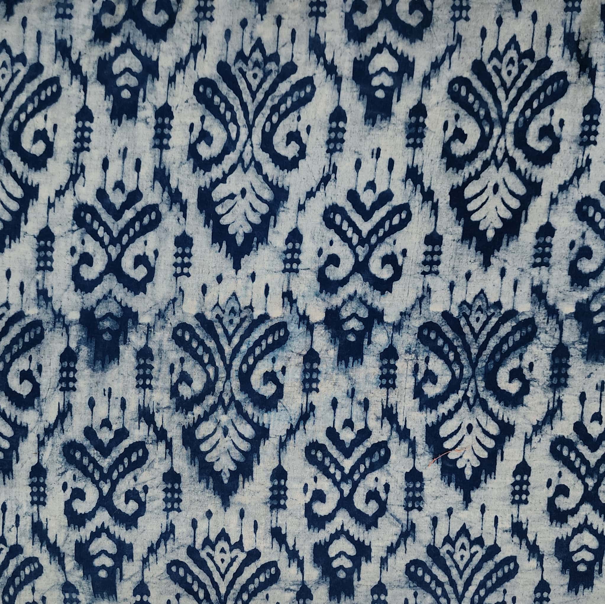 Pure Cotton Indigo Blue With White Intricate Design Hand Block Print F ...