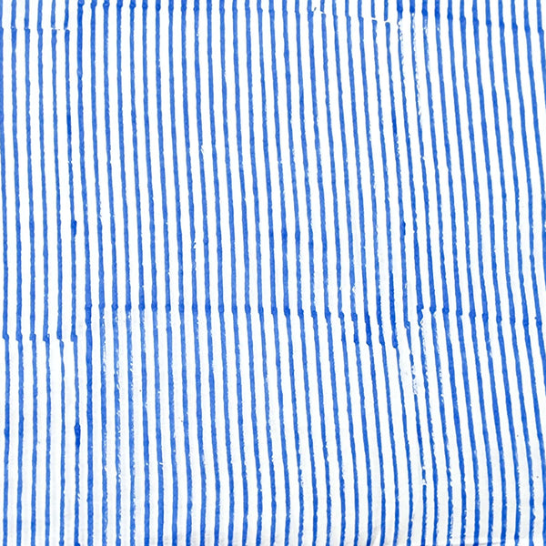 Pure Cotton Jaipuri White And Blue Stripes Hand Block Print Fabric