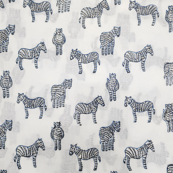 Pure Cotton Jaipuri Zebra Hand Block Print Fabric