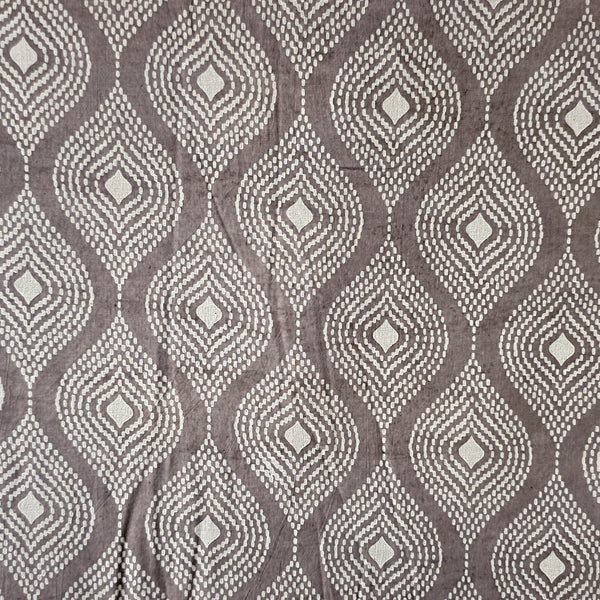 Pure Cotton Kashish Grey Intricate Design Hand Block Print Fabric