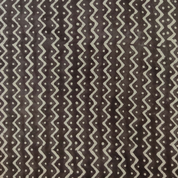 Pre-Cut 1.50 Meter Pure Cotton Kashish With Tribal Zig Zag Hand Block Print Fabric