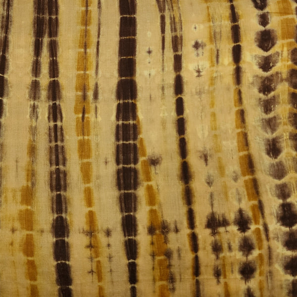 Pure Cotton Light Brown And Dark Brown  Shibori Tie And Dye Fabric